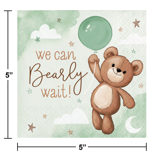 Teddy Bear Beverage Napkins 16ct | Baby Shower