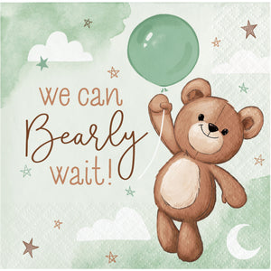 Teddy Bear Beverage Napkins 16ct | Baby Shower