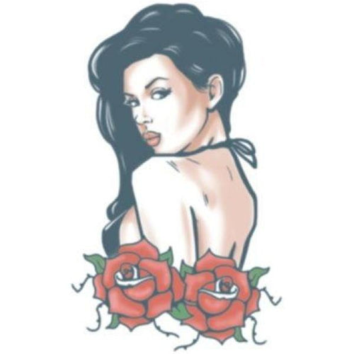 woman rose tattoo