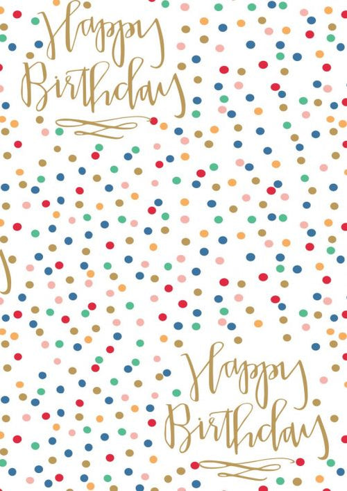 Dots & Happy Birthday Script Hot Stamp | Gift Wrap