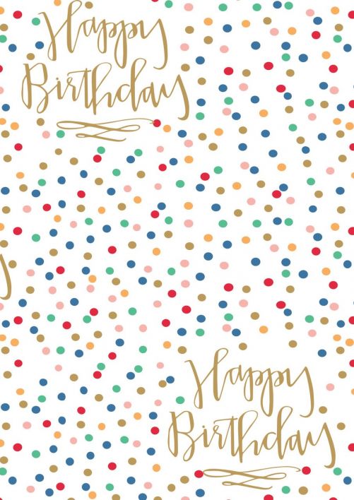 Dots & Happy Birthday Script Hot Stamp | Gift Wrap