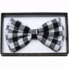 large square crossed black white grey bowtie