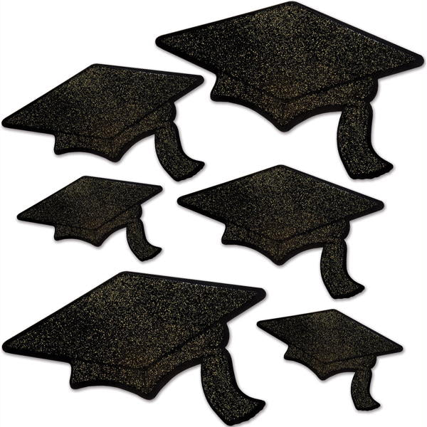 Black glitter grad foil cutouts
