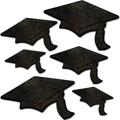 Black glitter grad foil cutouts