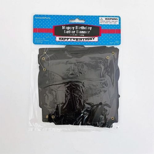 black birthday banner