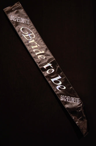 Black Bride to Be Sash