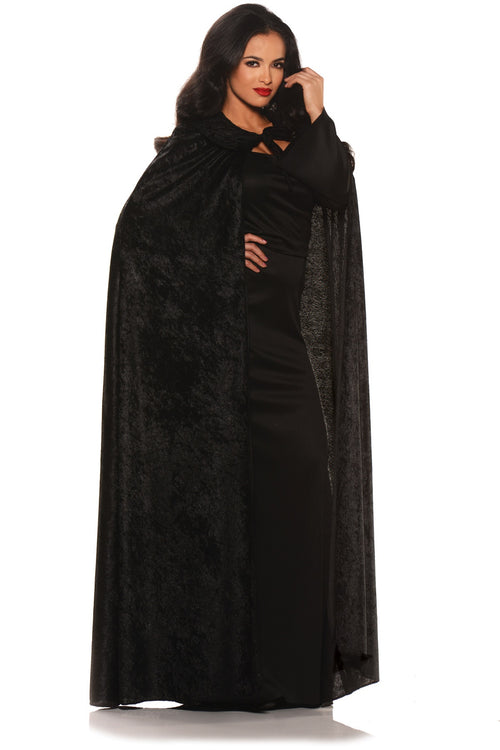 Black Velvet Cape with Collar