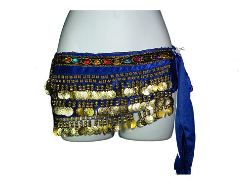 Jewel Coin Sash | Blue & Gold