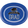 Blue Grad Oval Paper Platters 8ct | Graduation