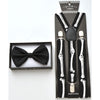 skeleton bowtie suspenders white black