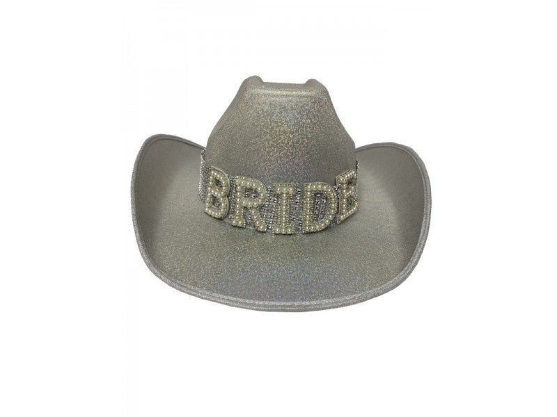 silver bride hat