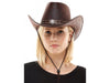 Faux Leather Cowboy Hat | Brown