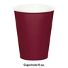 Burgundy 9oz Paper Cup 24ct | Solids