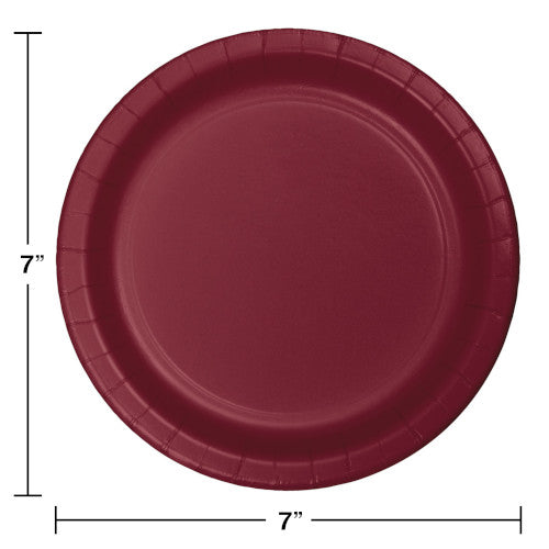 Burgundy 7in Paper Plates 24ct | Solids