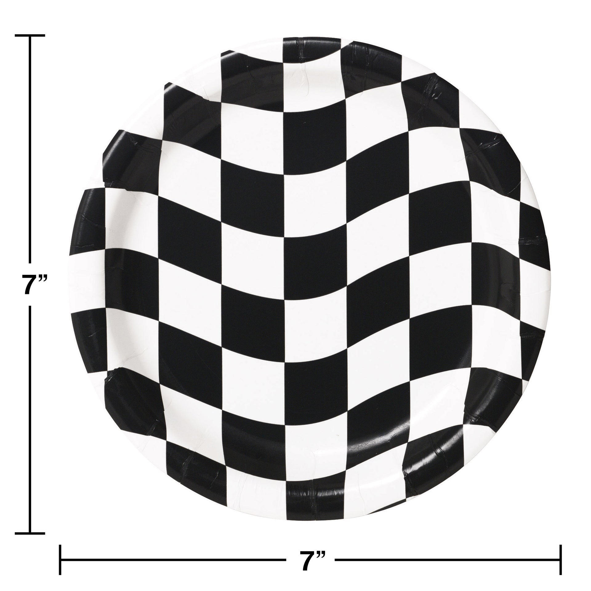 Racing Checkered 7in Paper Plates 8ct | Kid's Birthday