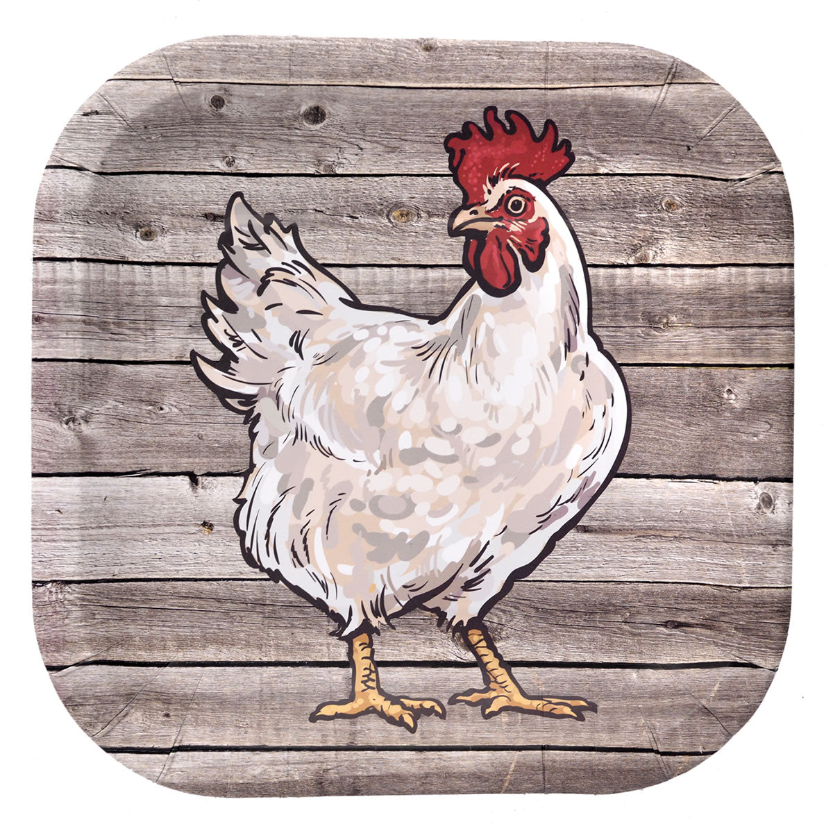 9in Chicken Plates 8ct | Farm