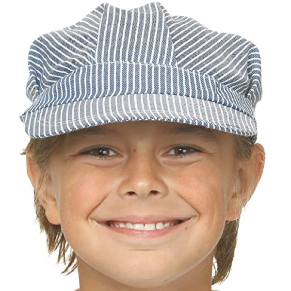 Blue and white striped hat
