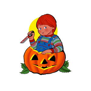 small kid scary knife pumpkin