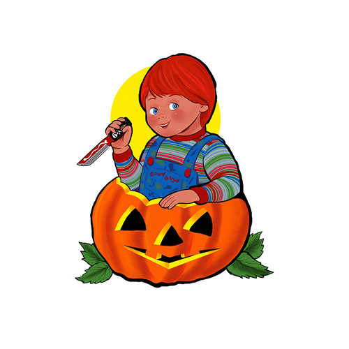 small kid scary knife pumpkin