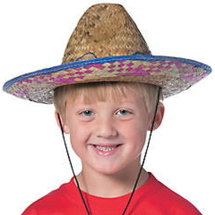 Embroidered Straw Sombrero Child  | Fiesta