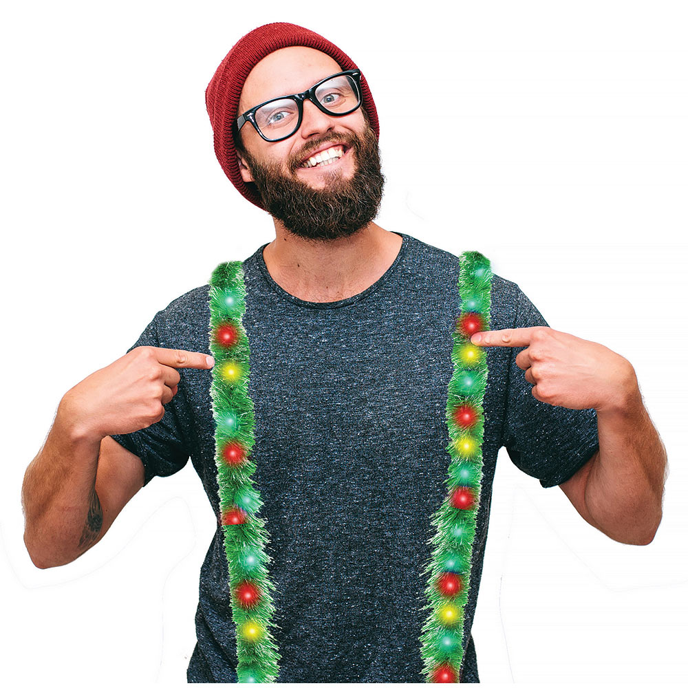 Tacky Tinsel Light-up Suspenders
