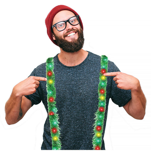 Tacky Tinsel Light-up Suspenders