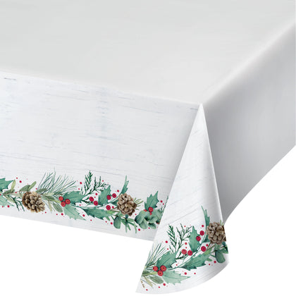 Joyful Greeting Holly Table Cover | Christmas