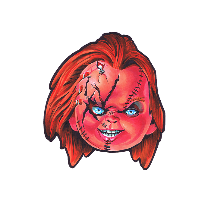 sticker decor horror movie doll