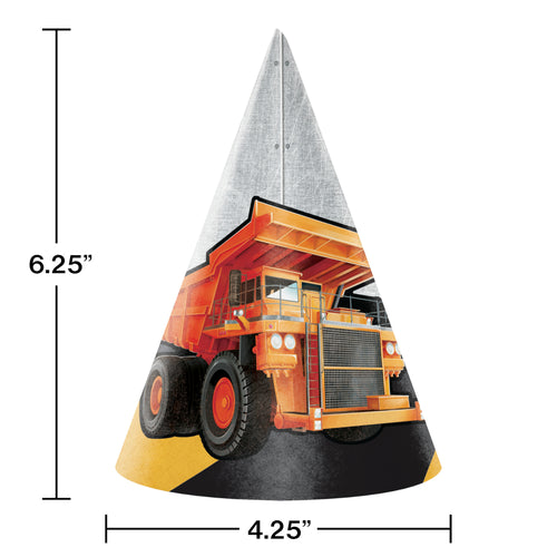 Construction Birthday Hats 8ct | Kid's Birthday