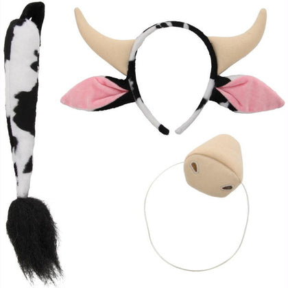 fun cow nose ears headband tail