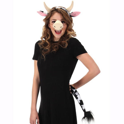 black white cow costume kit