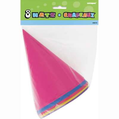 Party Hats Assorted Colors 8ct