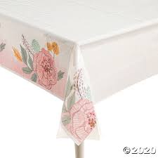 Painted Floral - Plastic Table Cover