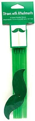 St. Patrick's Day Straws with mustaches