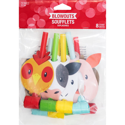 Farm Animal Blow Out Favors 8ct | Kid's Birthday