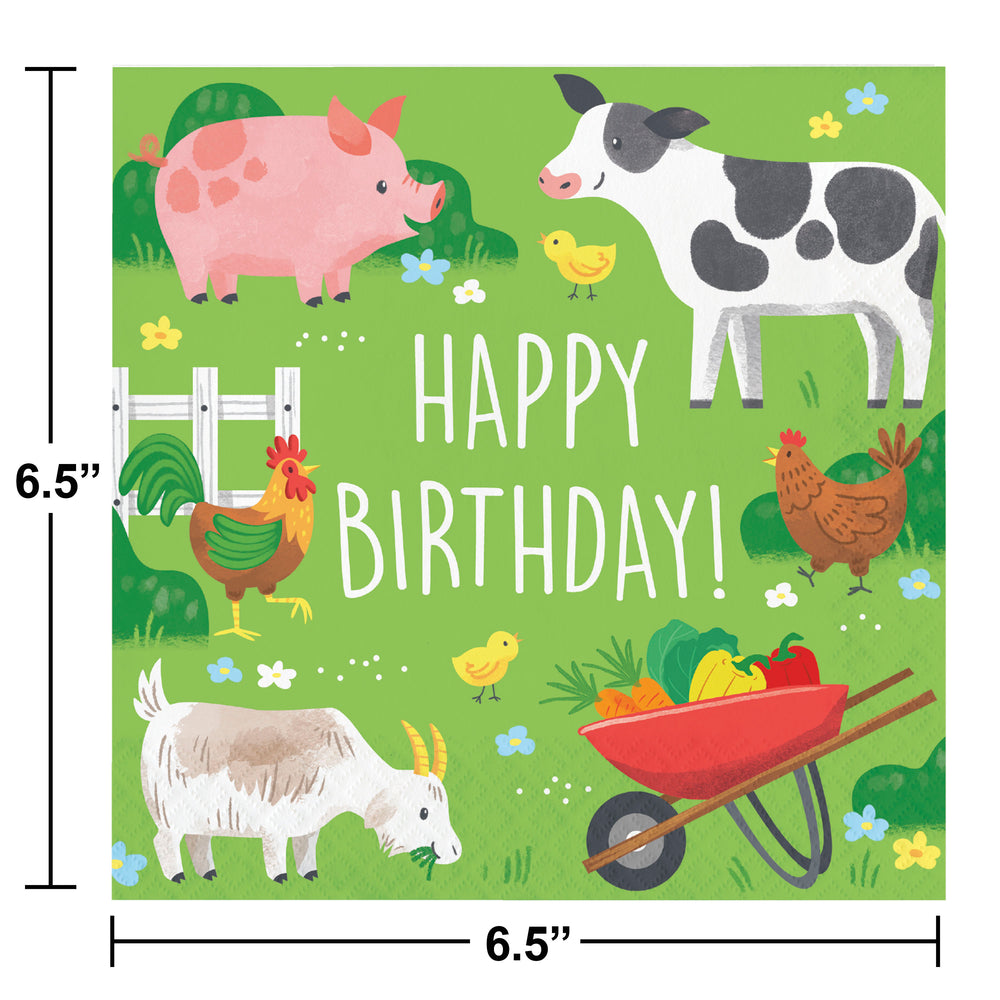 Farm Animal Lunch Napkins 16ct | Kid's Birthday