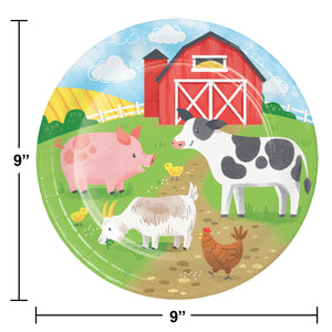 Farm Animal 9in Paper Plates 8ct | Kid's Birthday