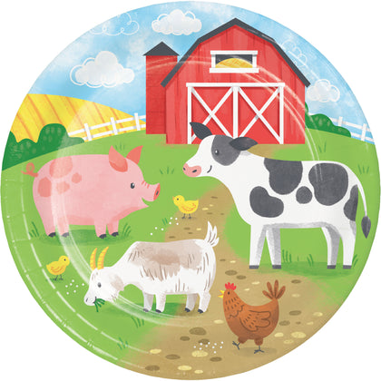 Farm Animal 9in Paper Plates 8ct | Kid's Birthday