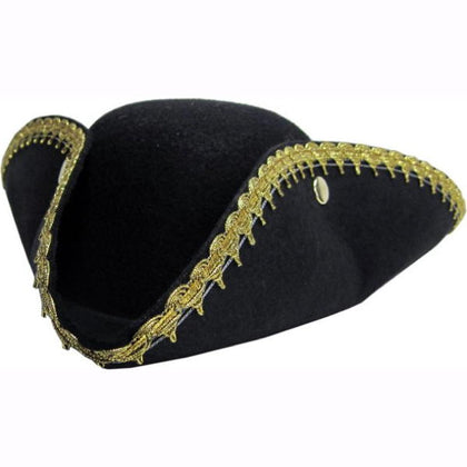 Black Felt Tricorn Hat | Pirate
