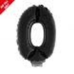 Black 16in Air Filled Mylar Number