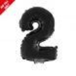 Black 16in Air Filled Mylar Number