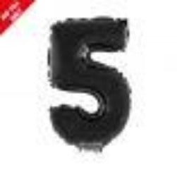 Black 16in Air Filled Mylar Number