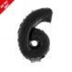 Black 16in Air Filled Mylar Number