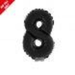 Black 16in Air Filled Mylar Number