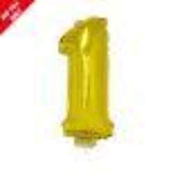 Gold 16in Air Filled Mylar Number