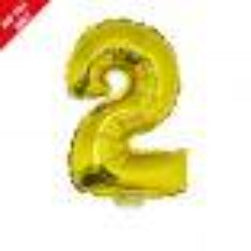 Gold 16in Air Filled Mylar Number
