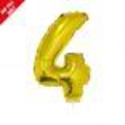 Gold 16in Air Filled Mylar Number