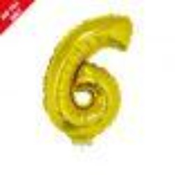 Gold 16in Air Filled Mylar Number