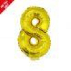 Gold 16in Air Filled Mylar Number