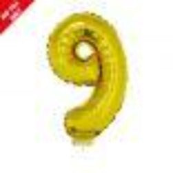Gold 16in Air Filled Mylar Number